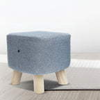 Randy Travis Machinery Grey Fabric Ottoman