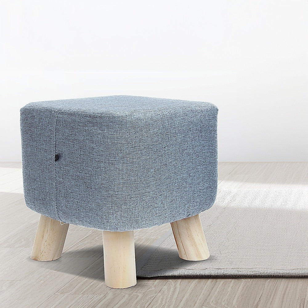 Randy Travis Machinery Grey Fabric Ottoman