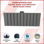 Della Francesca 200mm Matte Black Shower Head