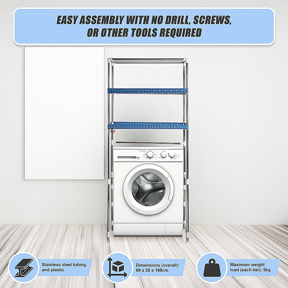 Three-Tier Portable Laundry Storage Rack