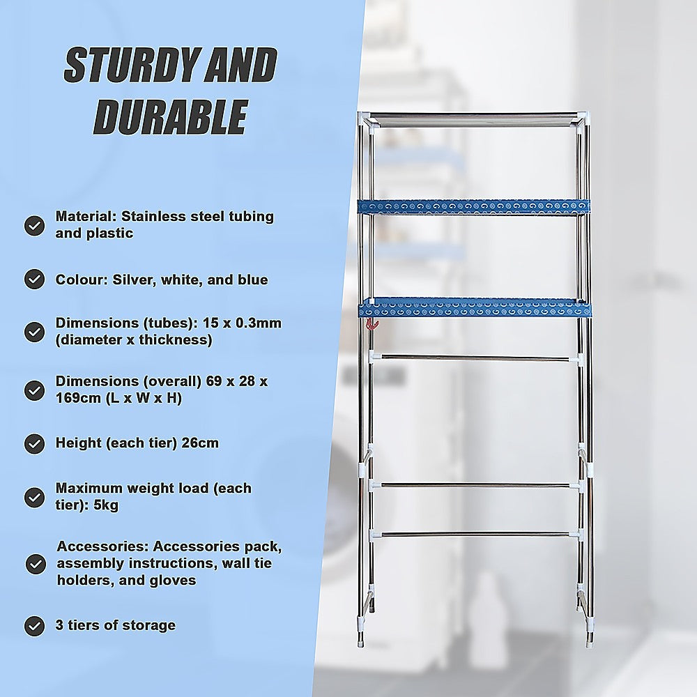 Three-Tier Portable Laundry Storage Rack