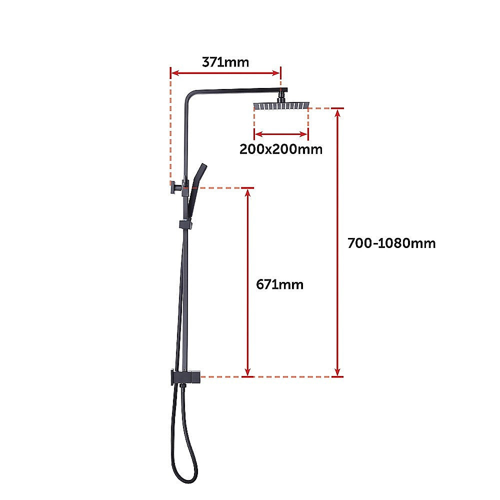 WELS 8" Dual Rain Shower Head Set
