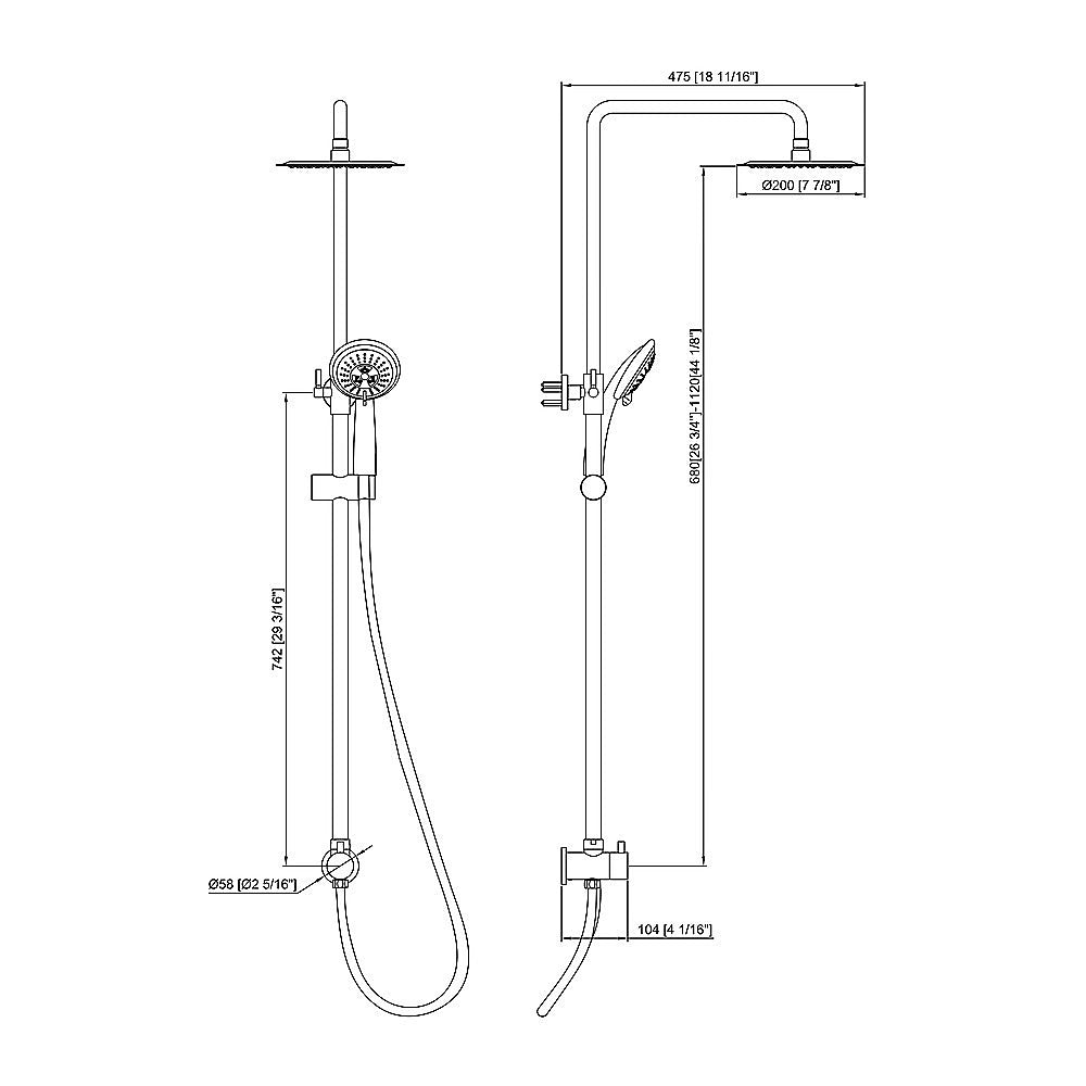 Della Francesca 8" Dual Head Rain Shower Set