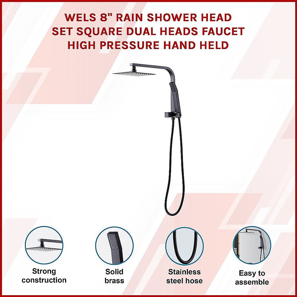 WELS 8" Dual Head Rain Shower Set