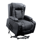 Recliner Chair Electric Massage Chair Lift Heated Leather Lounge Sofa Black