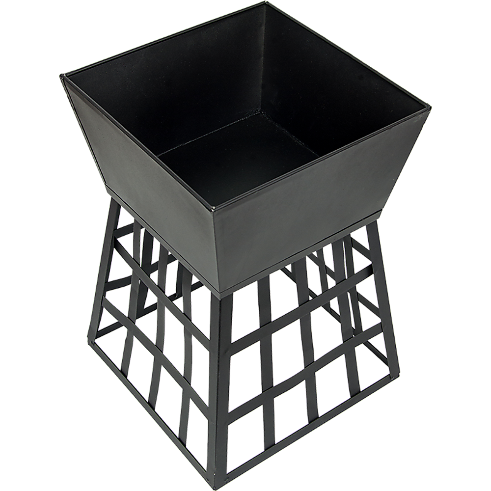 Square Black Fire Pit for Outdoor Heating