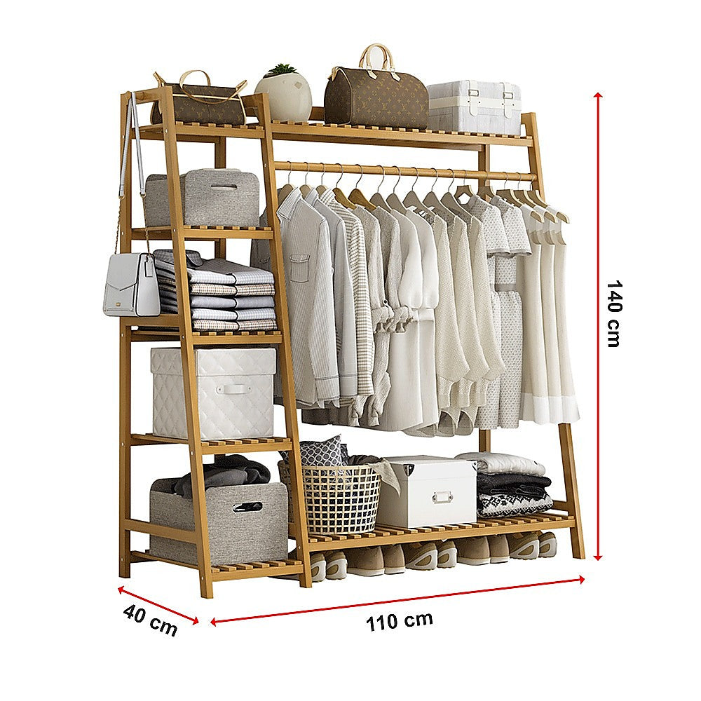 Eco-Friendly Bamboo Portable Clothes Rack