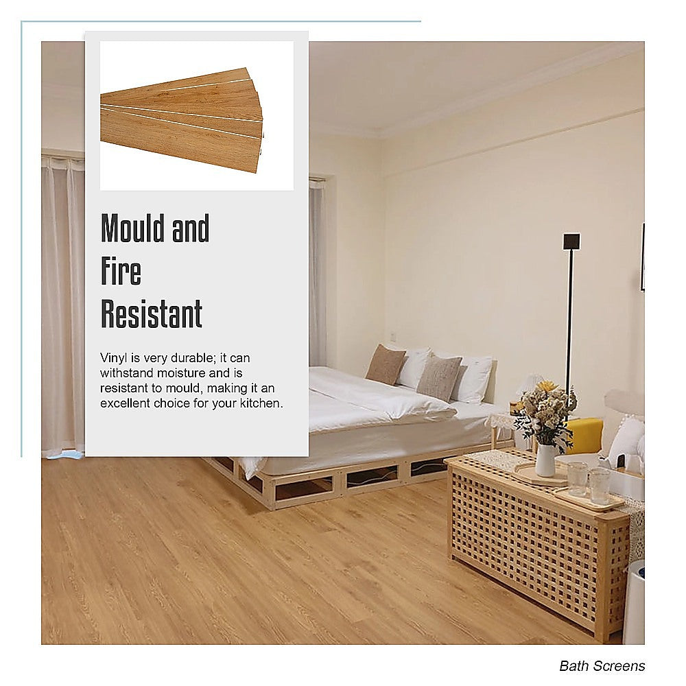 Self-Adhesive Oak Vinyl Floor Tiles 16 Pack