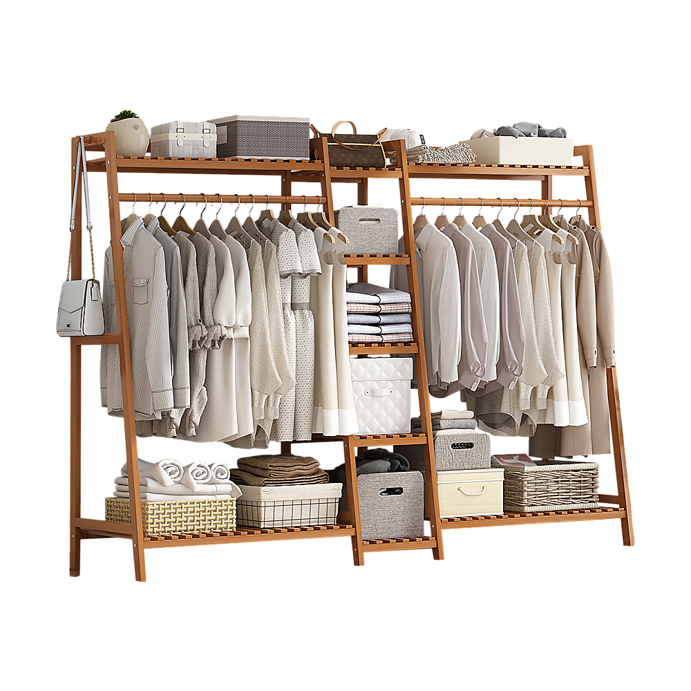 Bamboo Portable Clothes Rack and Garment Stand
