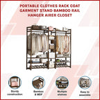 Elegant Bamboo Portable Clothes Rack and Hanger