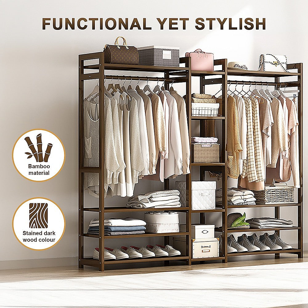 Elegant Bamboo Portable Clothes Rack and Hanger