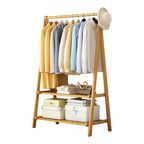 Eco-Friendly Bamboo Portable Clothing Rack