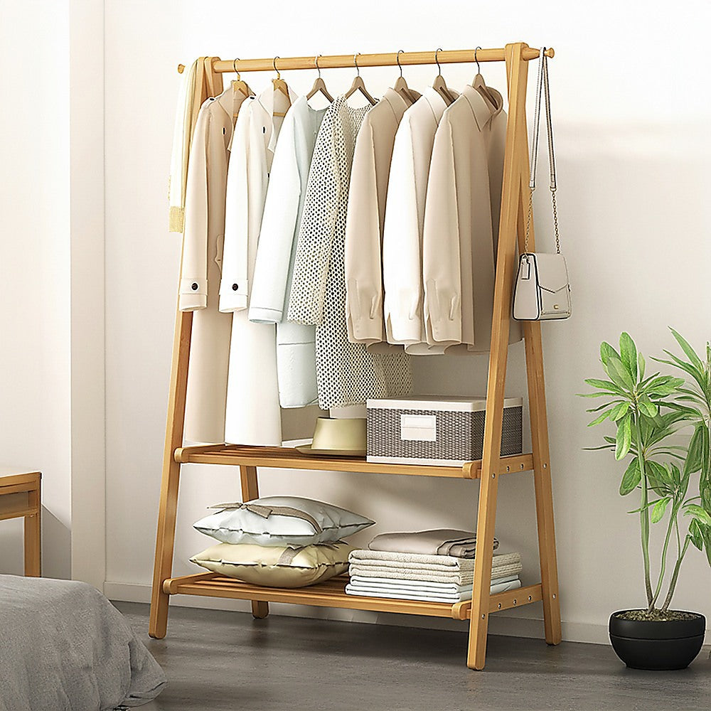 Eco-Friendly Bamboo Portable Clothing Rack