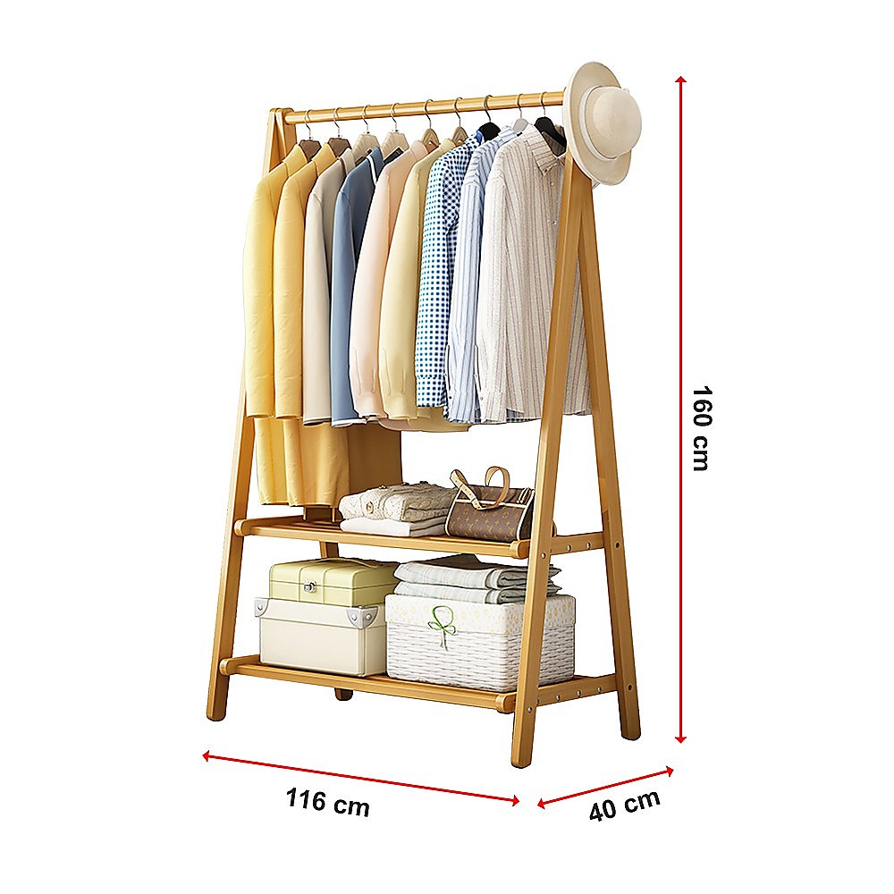 Eco-Friendly Bamboo Portable Clothing Rack