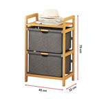 Bamboo Shelf with Removable Storage Hamper