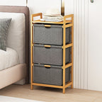 Bamboo Storage Shelf with Removable Hampers