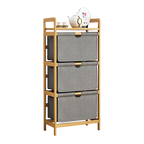 Bamboo Storage Shelf with Removable Hampers