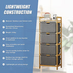 Bamboo Storage Shelf with Removable Hamper