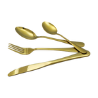 24-piece Gold Cutlery Flatware Stainless Steel Silverware Set Reflective Mirror Finish