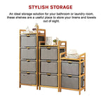 Bamboo Shelf & Hampers Storage Set