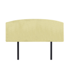 Linen Fabric Double Bed Curved Headboard Bedhead - Sulfur Yellow