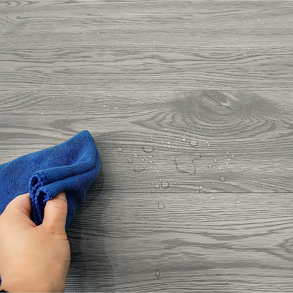 Self-Adhesive Ebony Wood Grain Vinyl Tiles