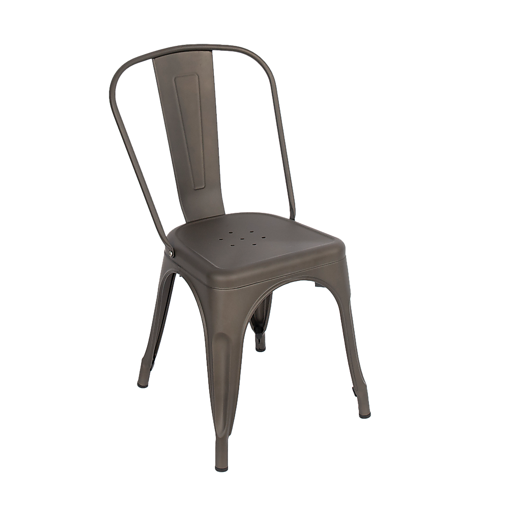 Vintage Metal Stackable Dining Chairs Set of 4