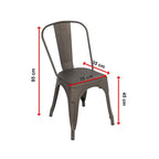 Vintage Metal Stackable Dining Chairs Set of 4