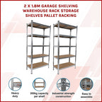 Heavy-Duty 5-Tier Garage Shelving Rack Set