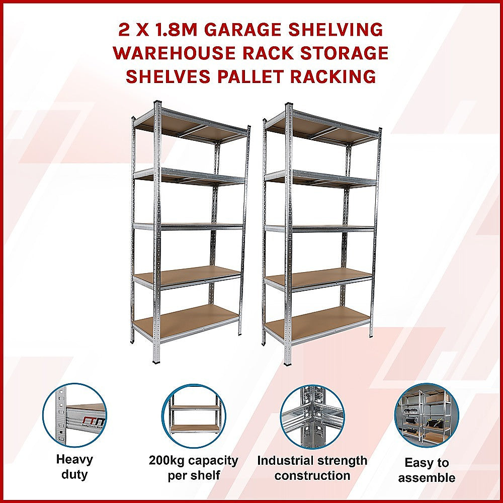 Heavy-Duty 5-Tier Garage Shelving Rack Set