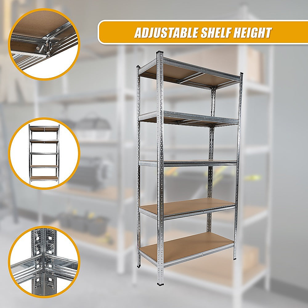 Heavy-Duty 5-Tier Garage Shelving Rack Set