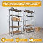 Heavy-Duty 5-Tier Garage Shelving Rack Set