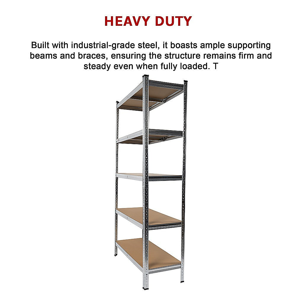 Heavy-Duty 5-Tier Garage Shelving Rack Set