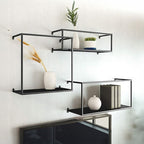 Retro Industrial Floating Shelves - Black Metal