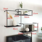 Retro Industrial Floating Shelves - Black Metal