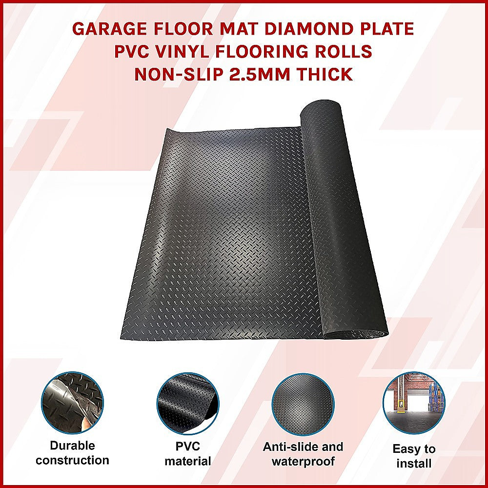 Non-Slip Diamond Plate Garage Floor Mat