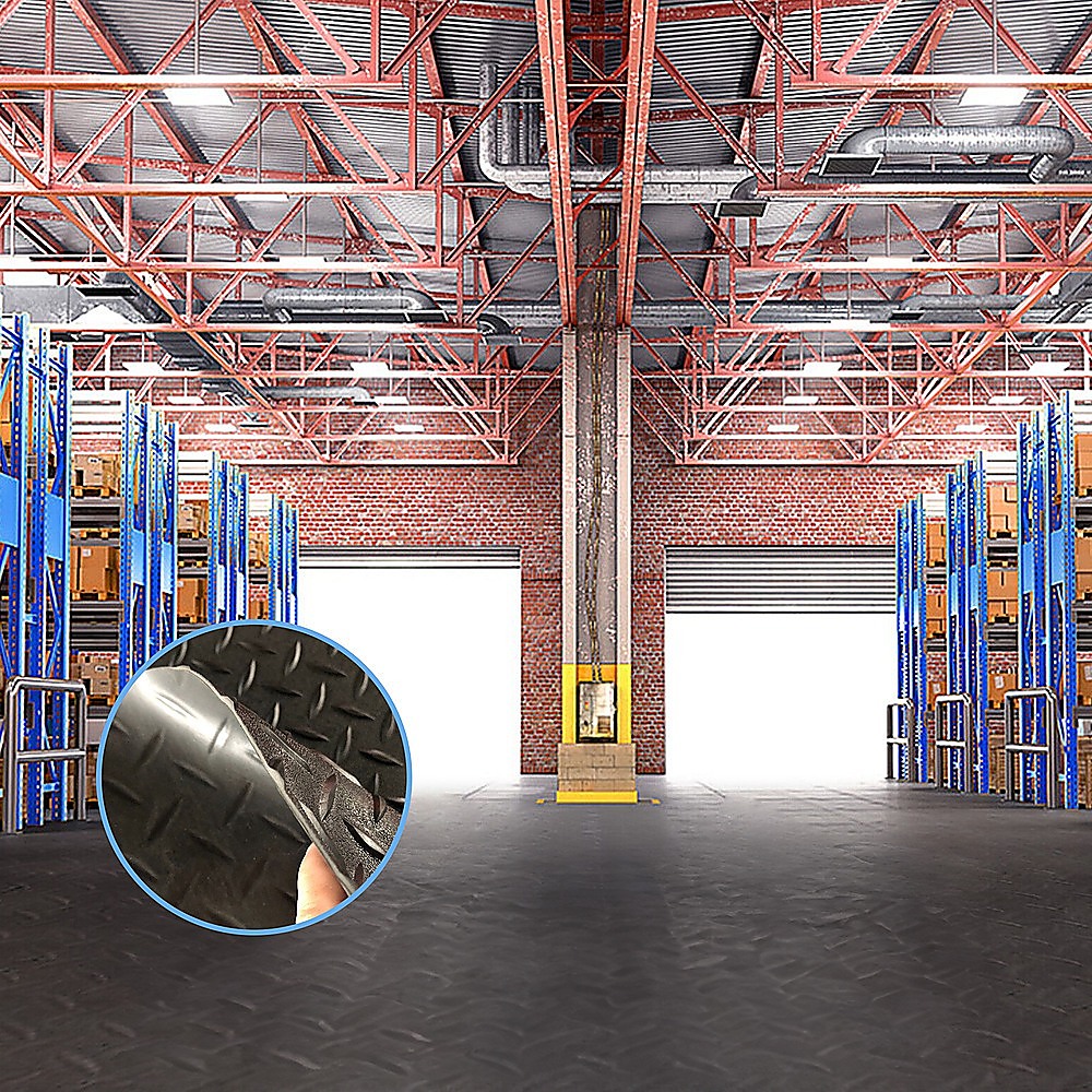 Non-Slip Diamond Plate Garage Floor Mat