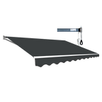 Outdoor Folding Arm Awning Retractable Sunshade Canopy Grey 4.0m x 2.5m