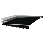 Outdoor Folding Arm Awning Retractable Sunshade Canopy Black 4.0m x 3.0m