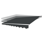 Outdoor Folding Arm Awning Retractable Sunshade Canopy Grey 5.0m x 3.0m