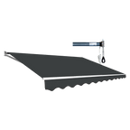 Motorised Outdoor Folding Arm Awning Retractable Sunshade Canopy Grey 4.0m x 3.0m