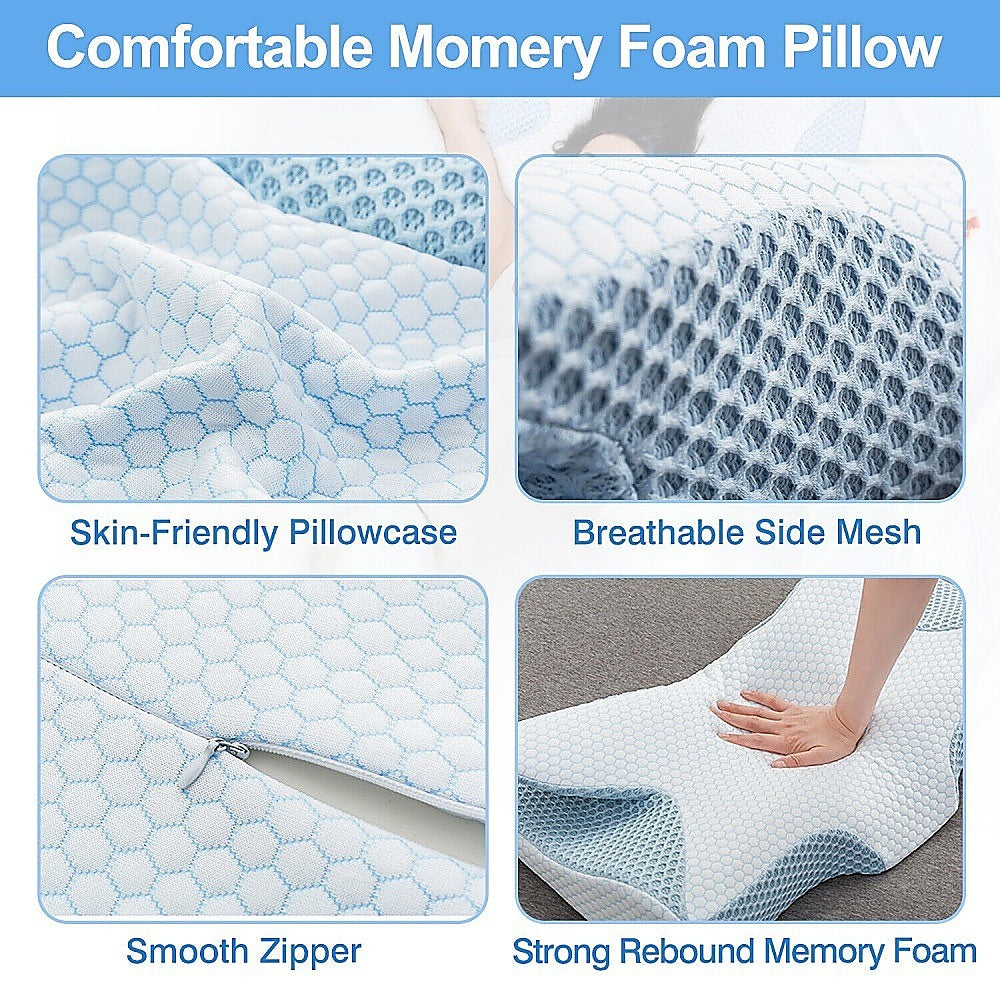 Ergonomic Memory Foam Neck Support Pillow