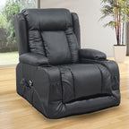 Lift Heated Leather Recliner with Electric Massage and USB Port