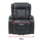 Lift Heated Leather Recliner with Electric Massage and USB Port