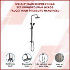 WELS 8" Dual Head Rain Shower Set