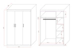 Elegant 3 Door White Gloss Wardrobe with Gold Handles