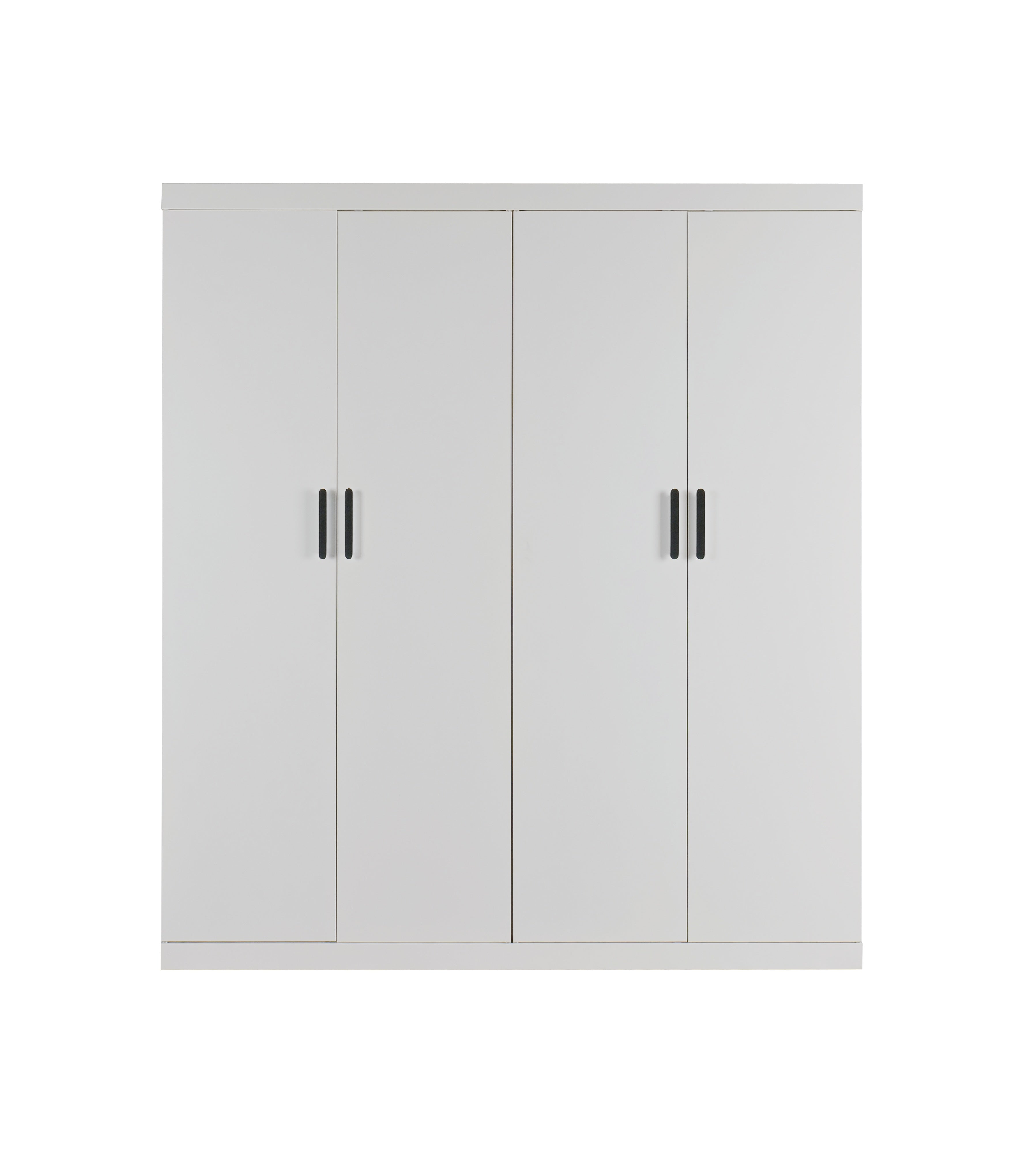 Elegant White Gloss 4-Door Wardrobe with Storage