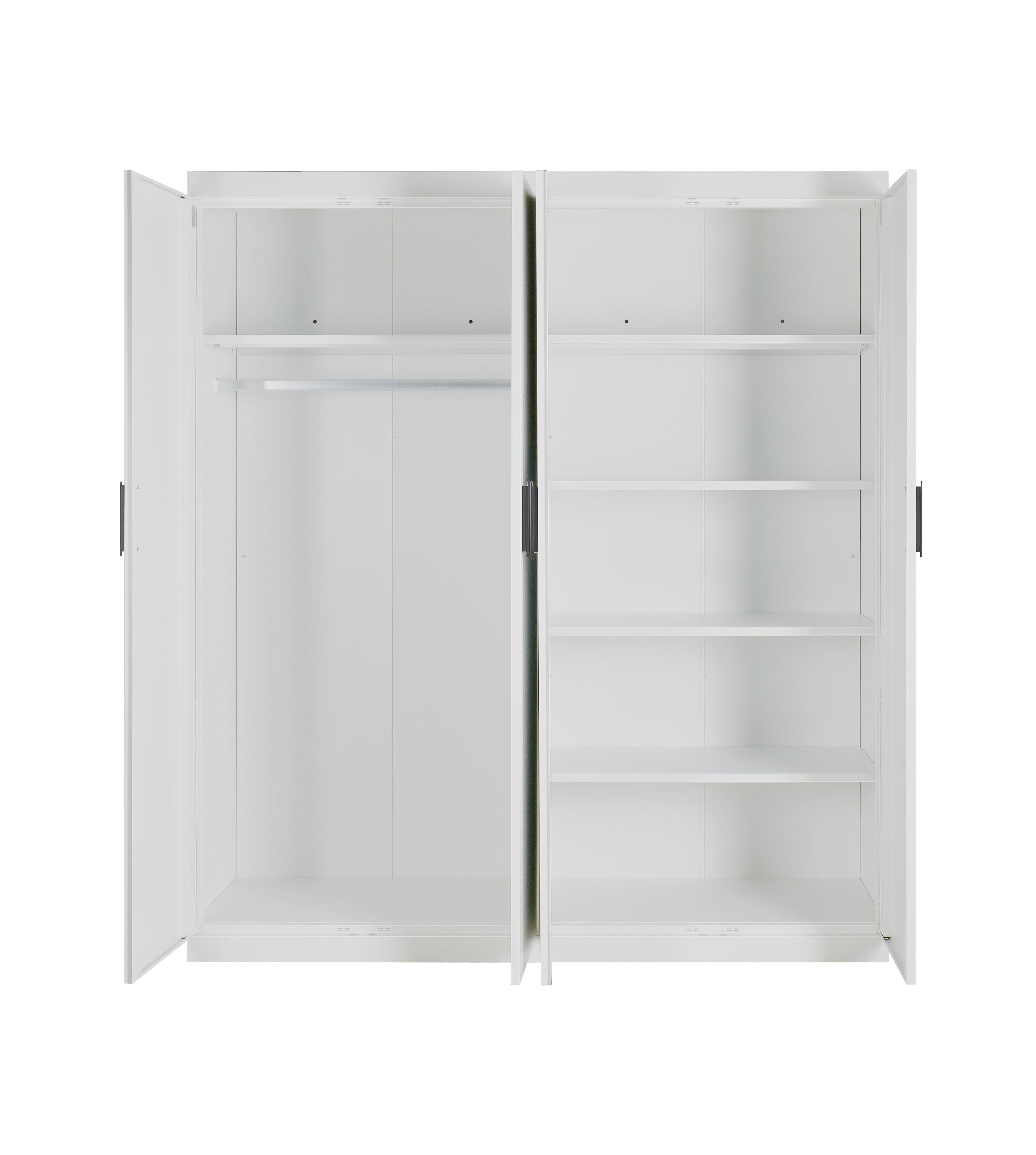 Elegant White Gloss 4-Door Wardrobe with Storage