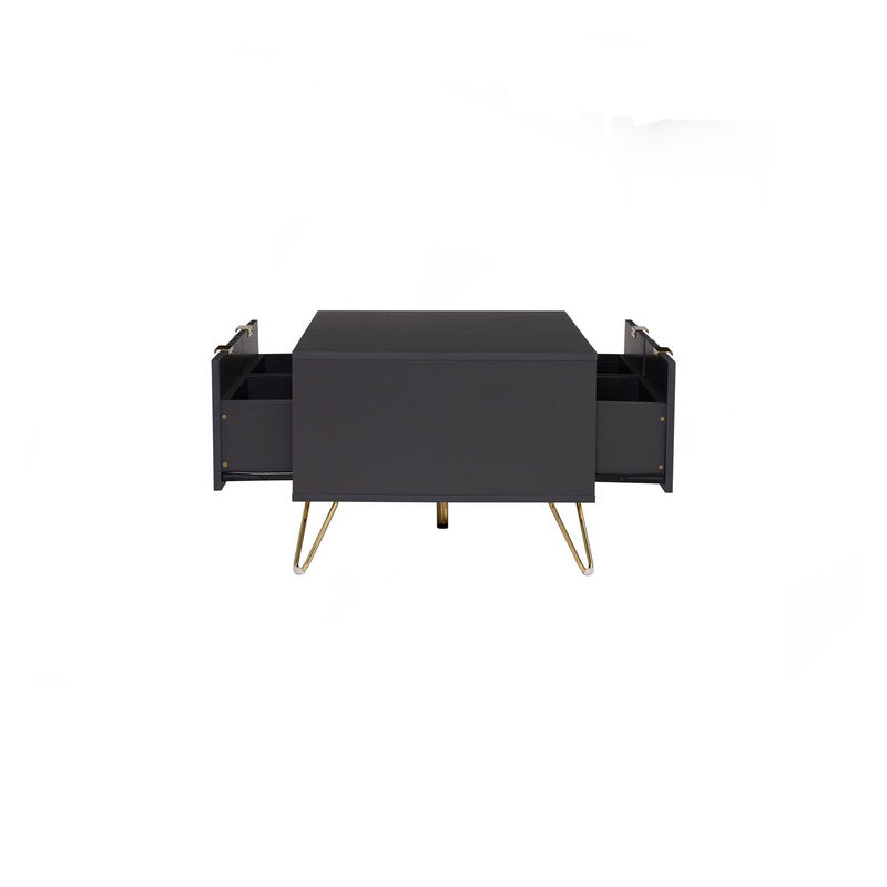 Volos Modern Gold and Black Coffee Table