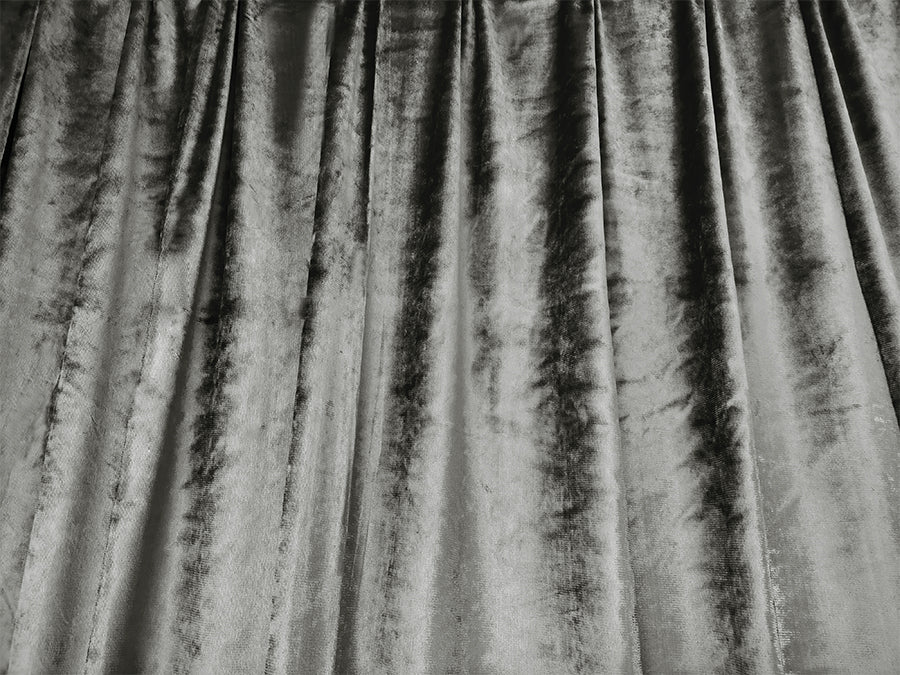 Plush Grey Velvet Curtains with Hooks